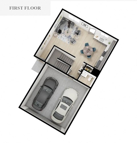 3D floorplan of an apartment unit